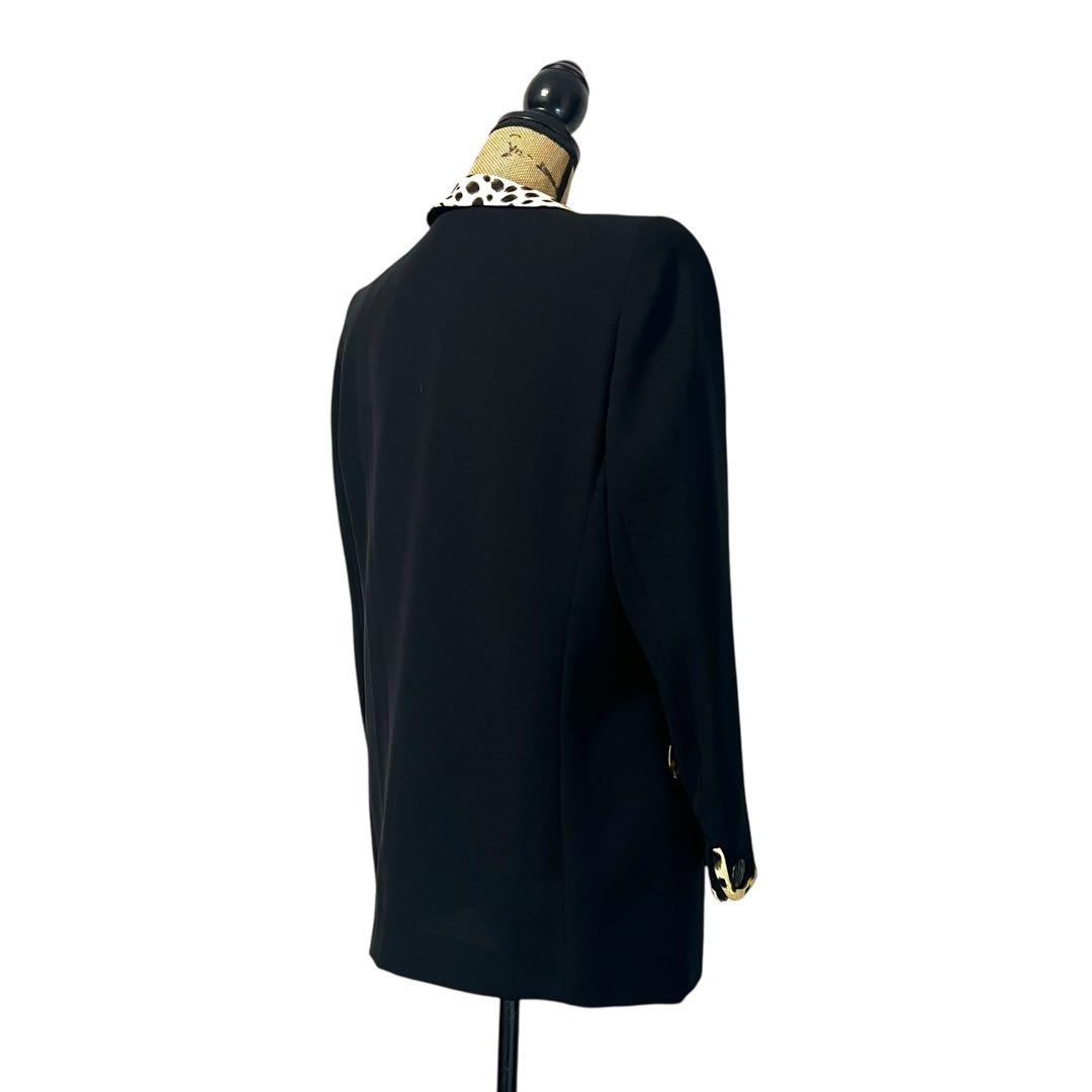 【美品】【大きいサイズ】【13】伊太利屋 ヒョウ柄 ジャケット レディース