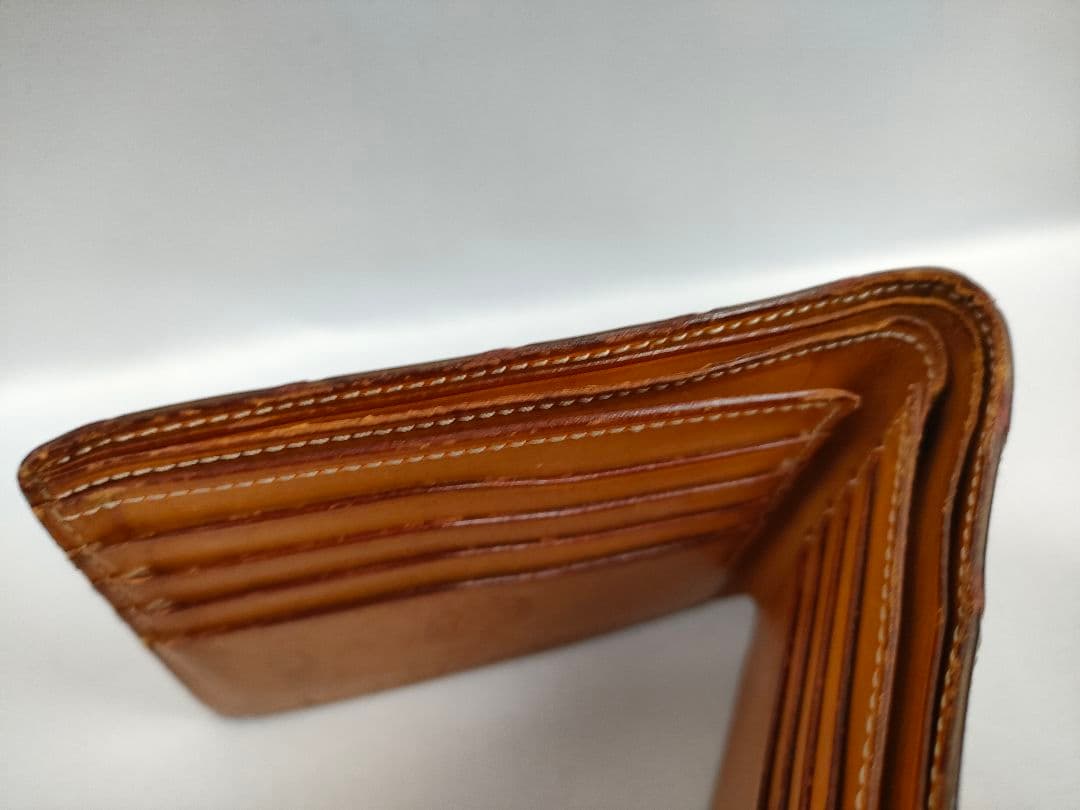 ガンゾ GANZO クロコダイルレザー 二つ折り財布 ダークブラウン