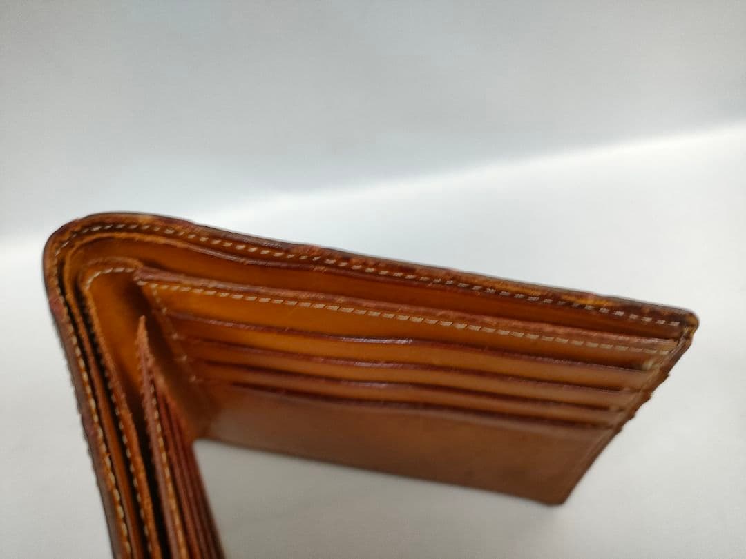 ガンゾ GANZO クロコダイルレザー 二つ折り財布 ダークブラウン