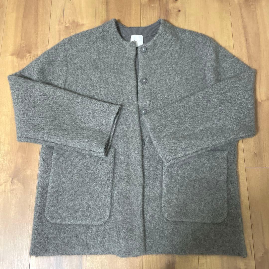 アパートバイローリーズ　ラクーンコンニットジャケット　グレー