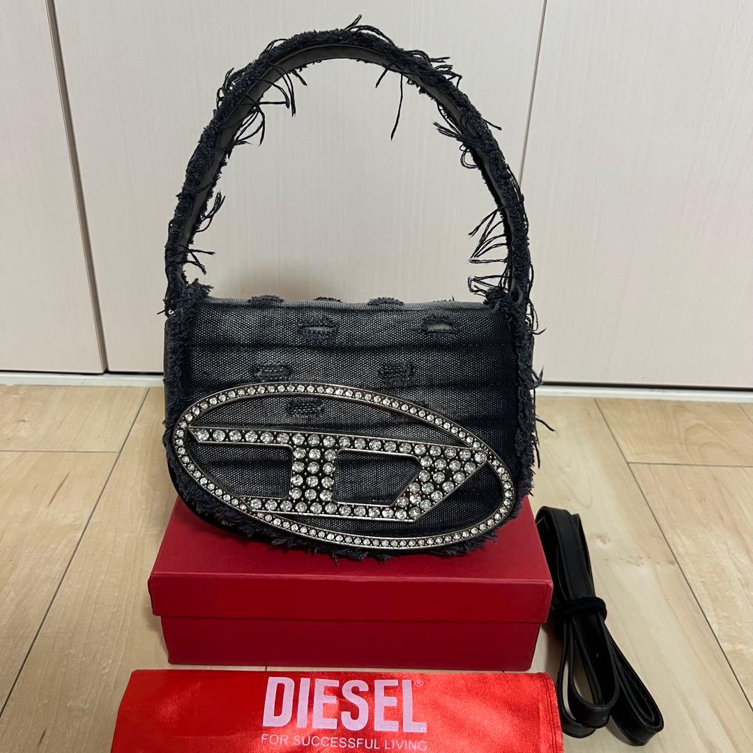 【ゆめ】DIESEL 1DRバッグ フリンジ付き ストーン
