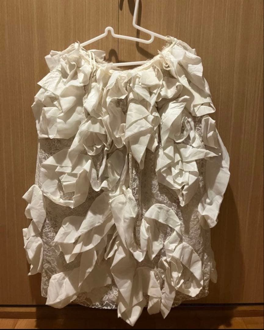 Comme des Garçons ホワイト レースベスト Sとスカートのセット