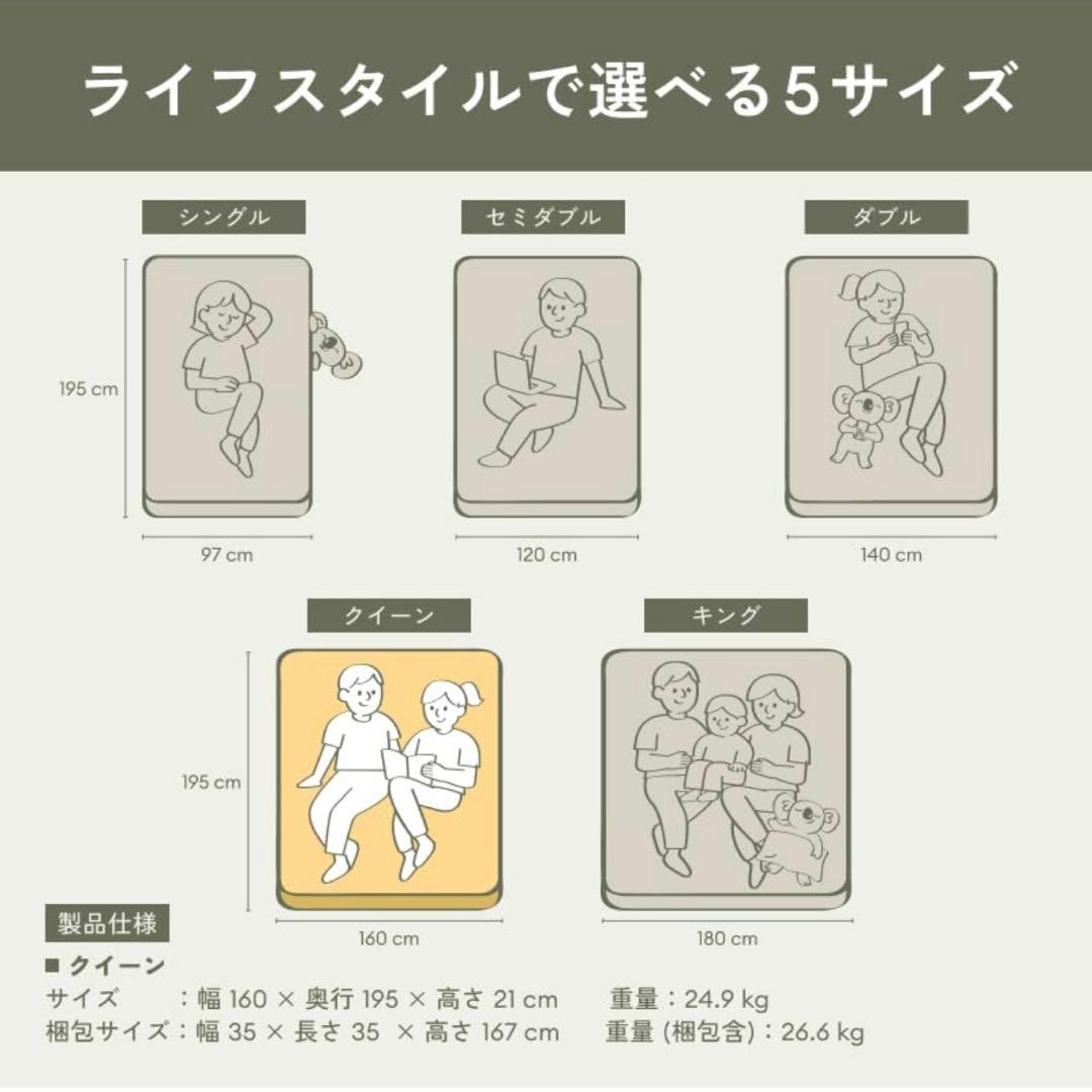 koala (R) マットレス クイーン 【オリジナルコアラマットレス】