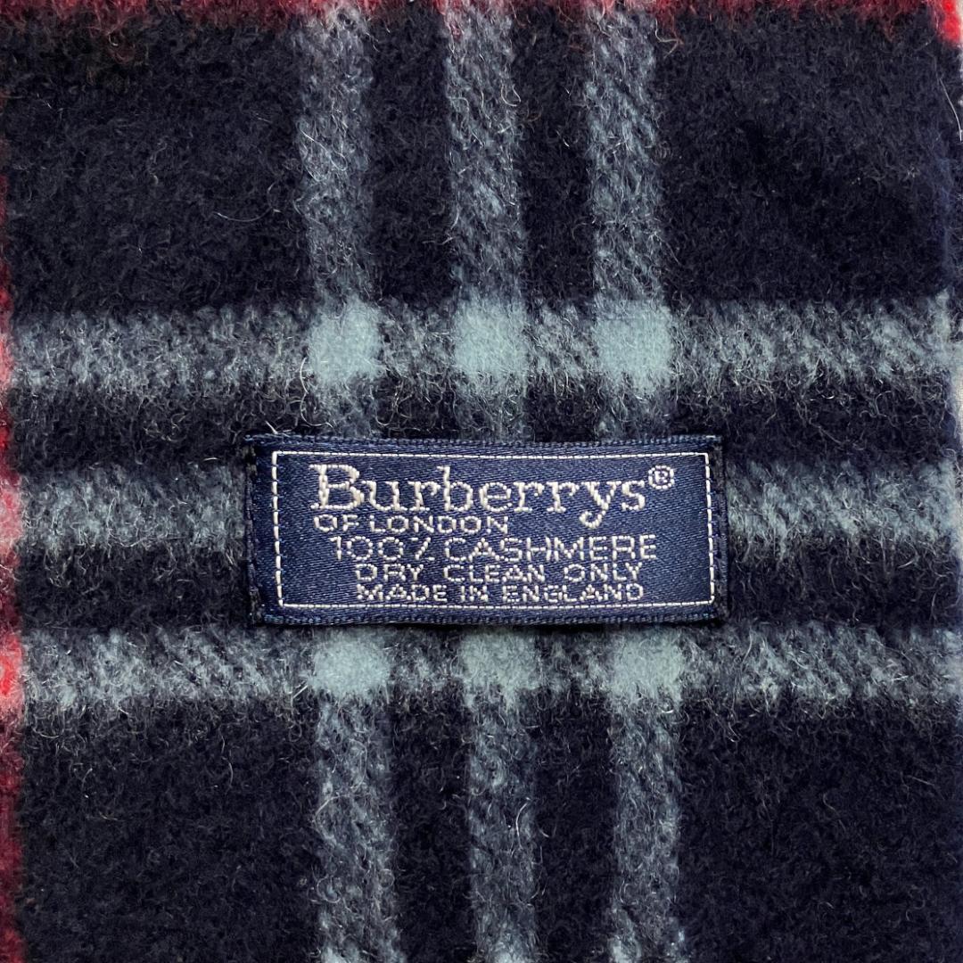 バーバリーズ マフラー ノバチェック カシミヤ ネイビー UK製