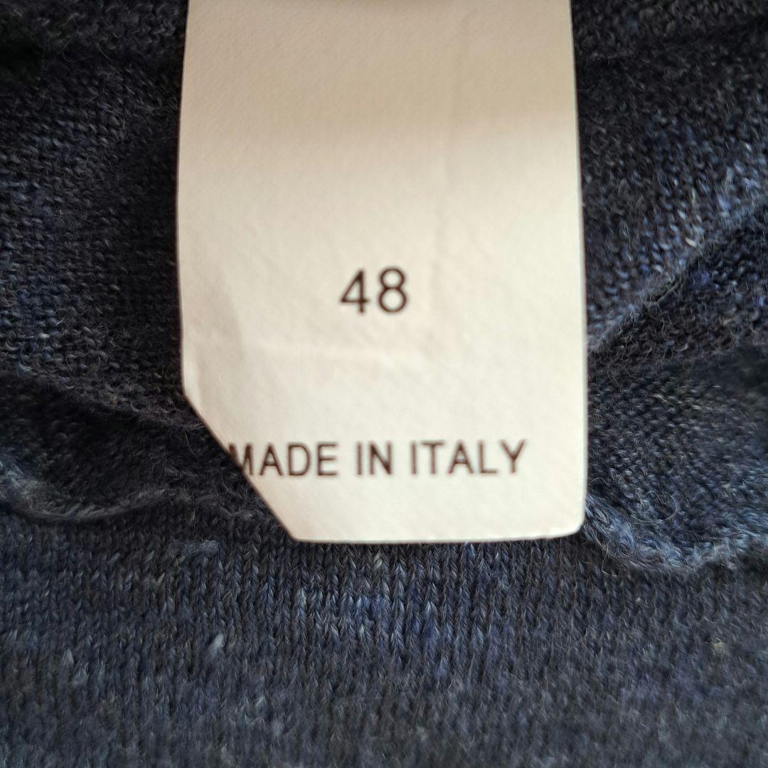 ブルネロクチネリ ニットポロシャツ リネン混 ネイビー 48サイズ