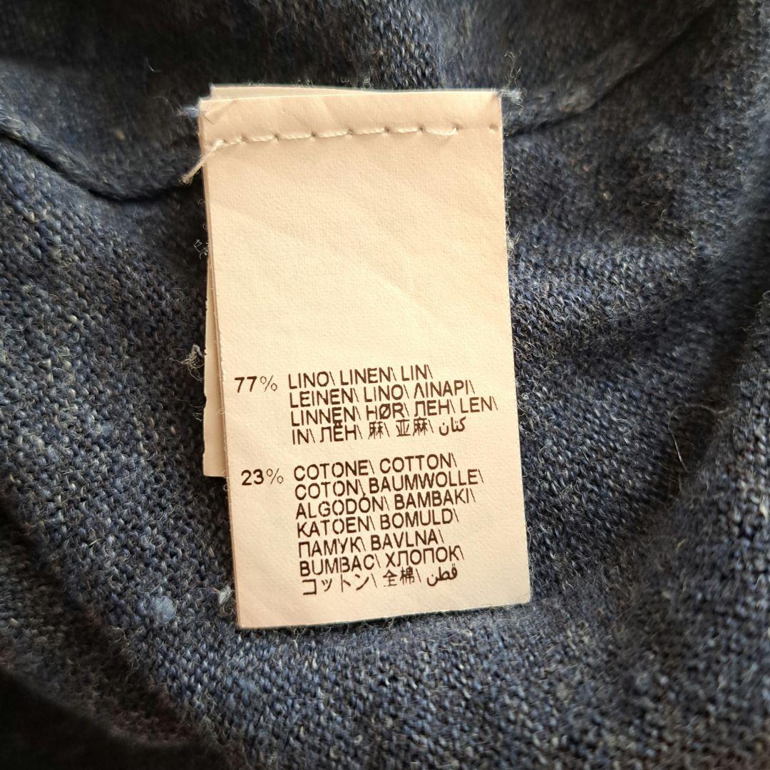 ブルネロクチネリ ニットポロシャツ リネン混 ネイビー 48サイズ