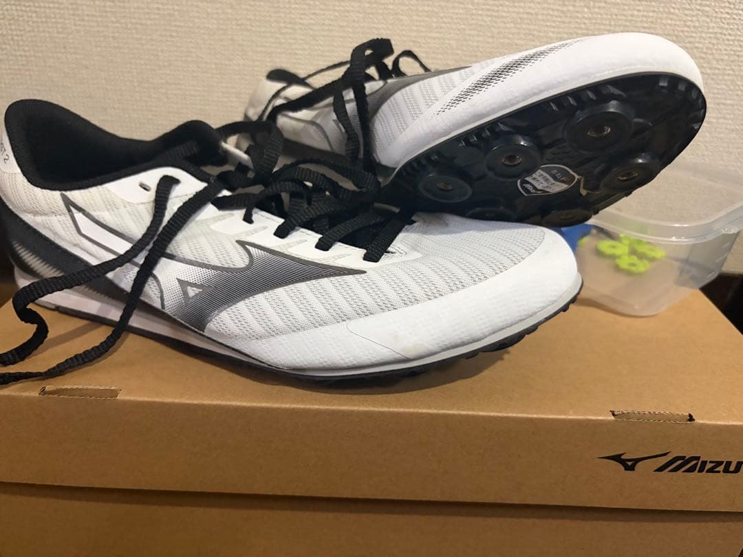 Mizuno 陸上スパイクシューズ ホワイト/グレー