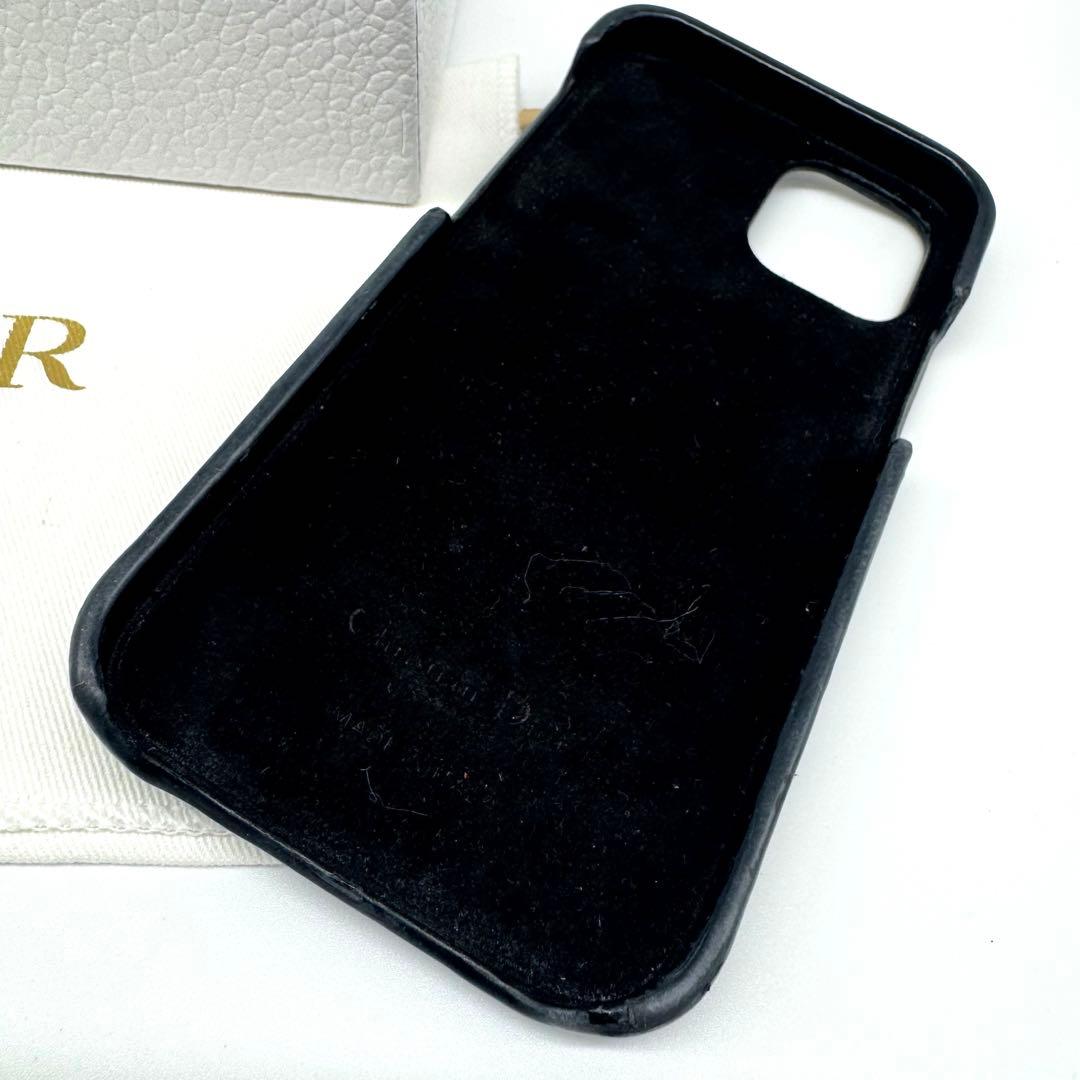 Diorキルティング iPhone12 12Proスマホケース ブラック