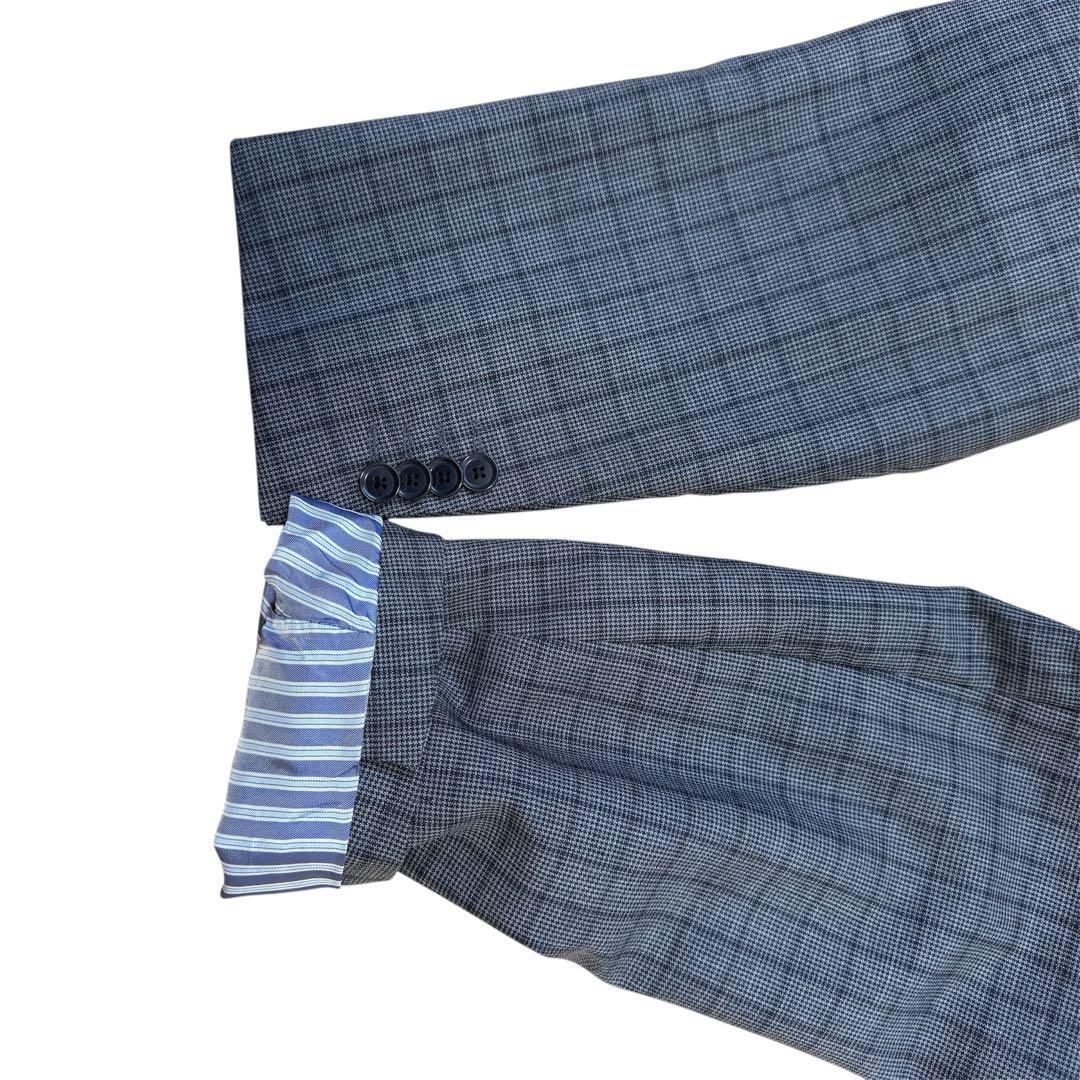 SAVILE ROW × DORMEUIL チェック柄スーツ　上下　グレー