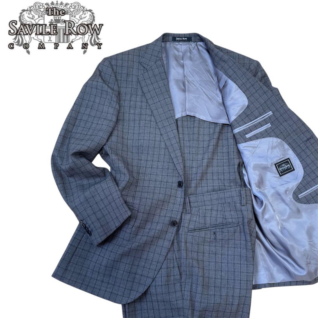 SAVILE ROW × DORMEUIL チェック柄スーツ　上下　グレー