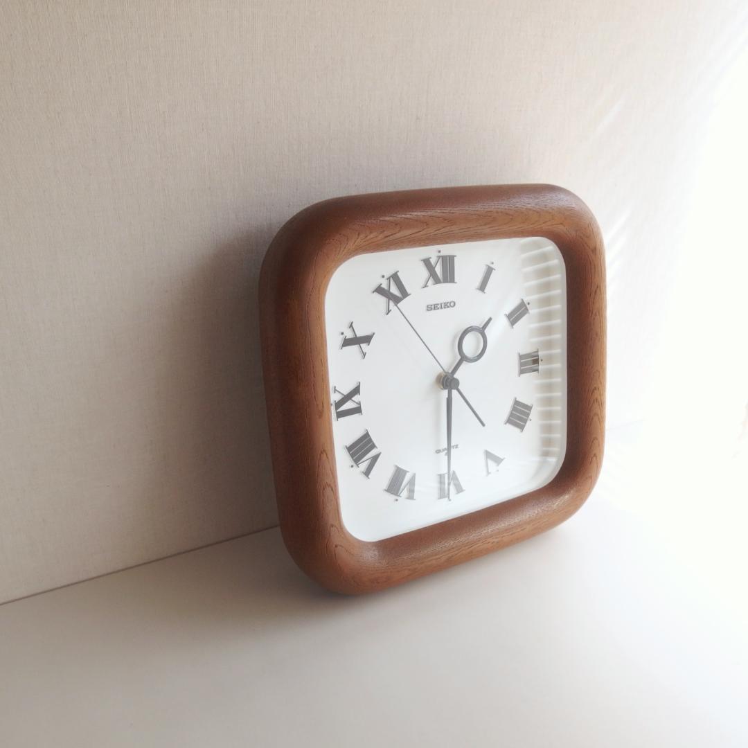 SEIKO 掛け時計 ウッドフレーム 70s
