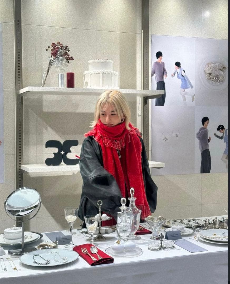 seyto リバーシブルフリンジマフラー