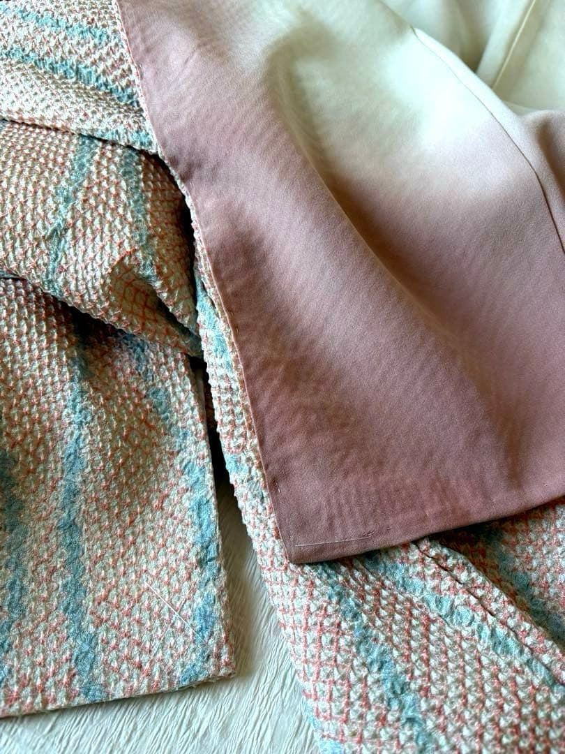 ❤️大人可愛い総絞り正絹小紋　ベビーピンク　もう出会えない逸品　新品畳紙付き