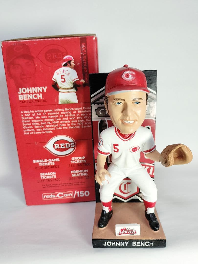 ジョニー・ベンチ／”球団創立150周年” ボブルヘッド人形 (2019／レッズ）