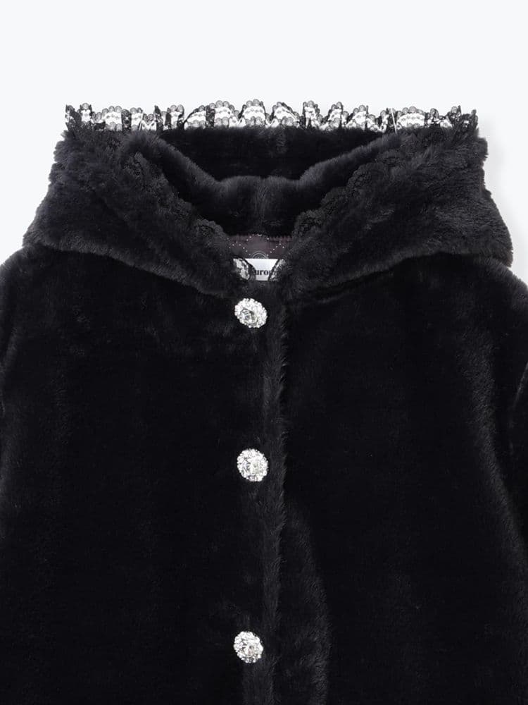 Sanrio　クロミ レースアップファーブルゾン　アウター　地雷系　秋冬　黒