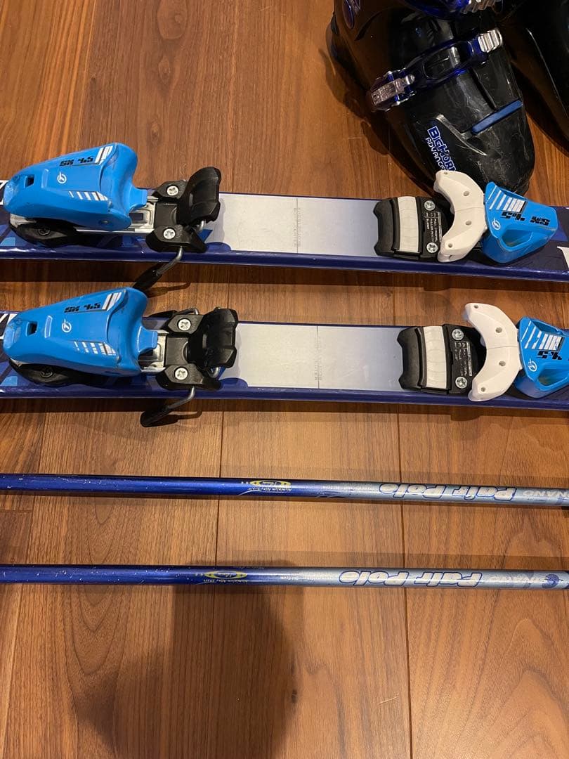 KAZAMA 子供用スキー板117㎝ ブーツ ストック セット ジュニア ブルー