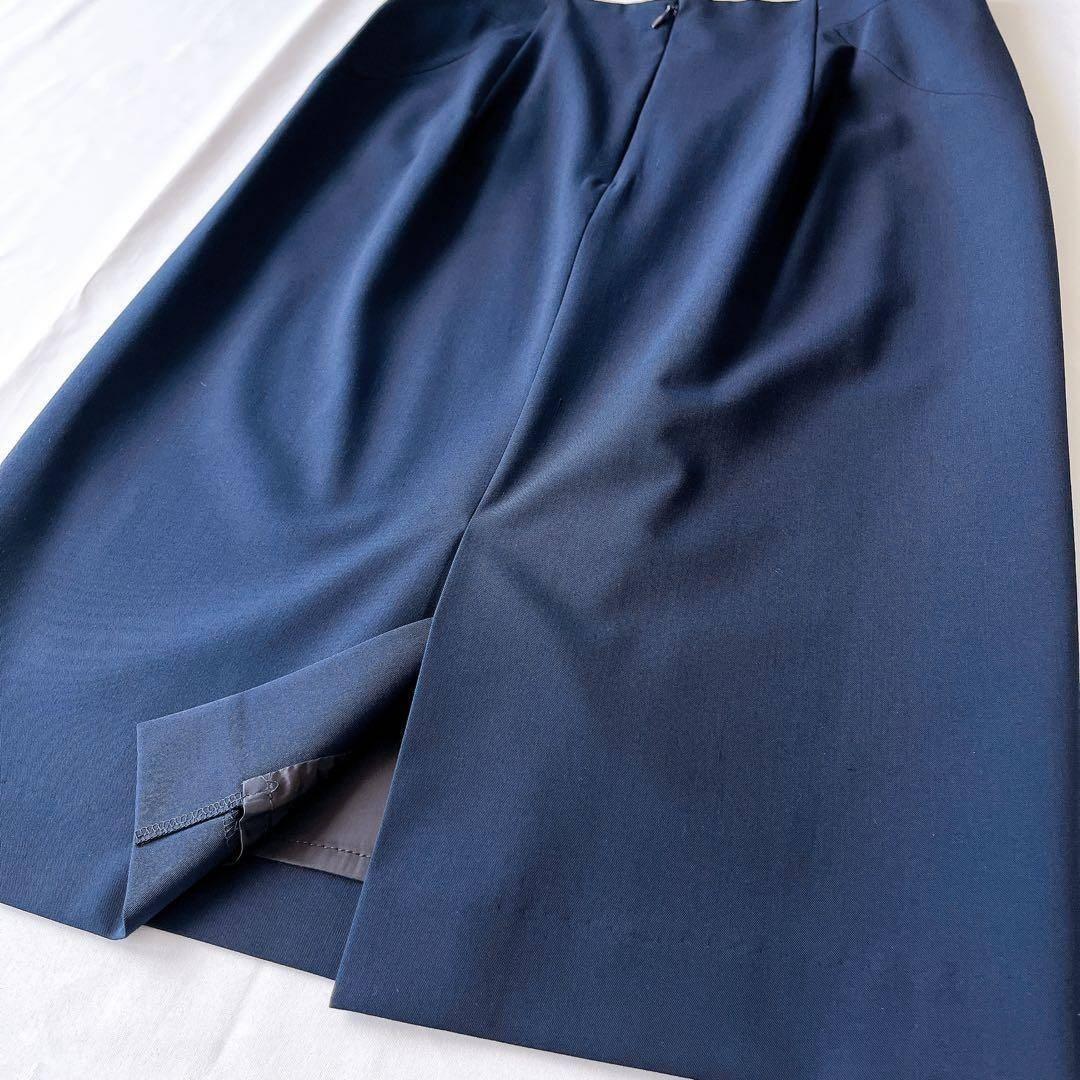 【極美品】クードシャンス 38 洗える スカートスーツ セットアップ ネイビー紺