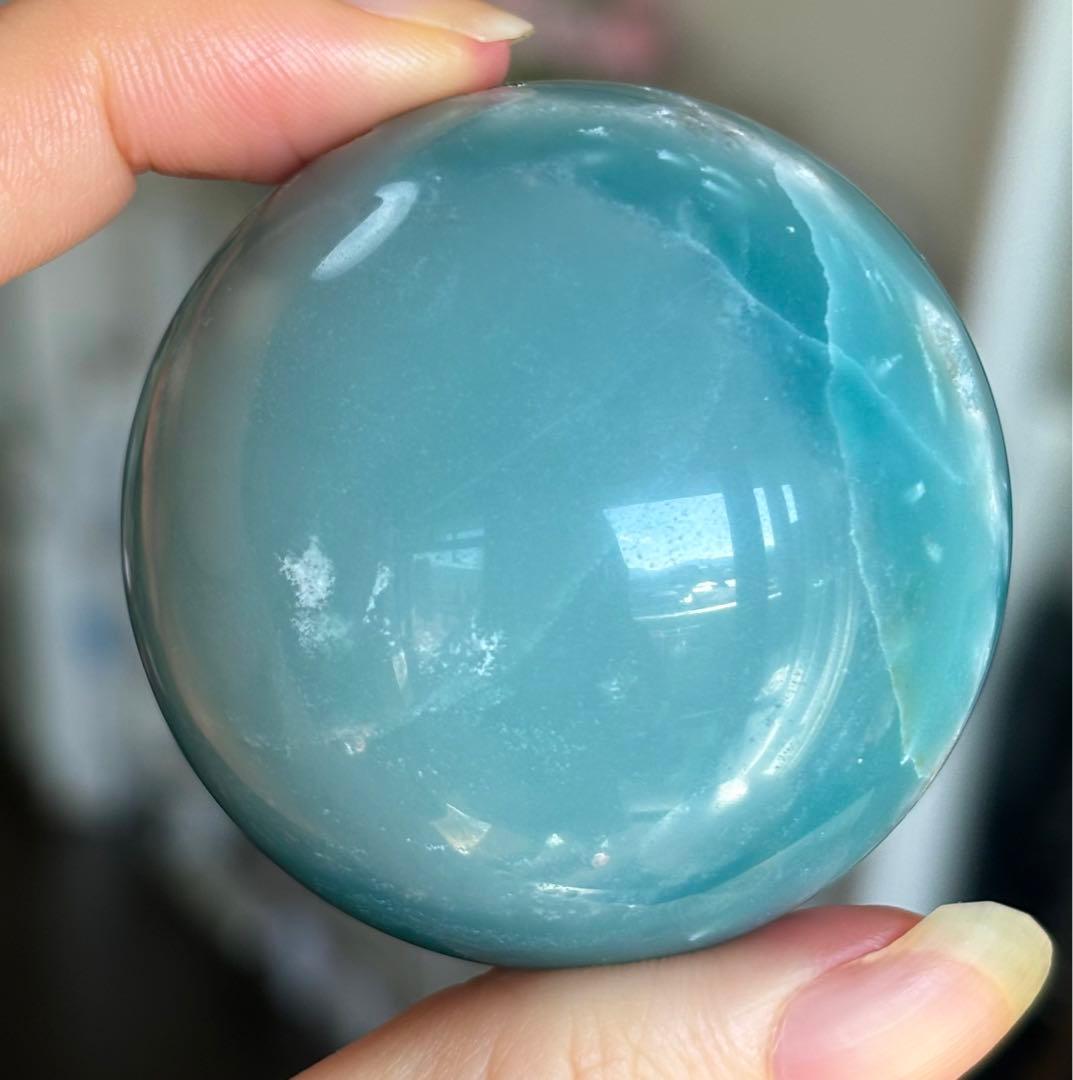 高品質　ブルーカリビアンカルサイト　スフィア　ジオード