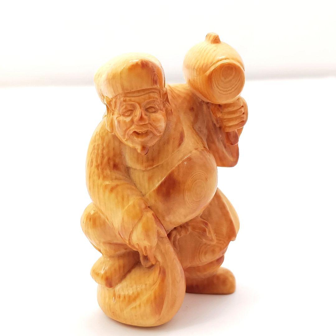 Y626-10 最終値下 高級彫刻 七福神 極上細工 根付　置物 総重量188g