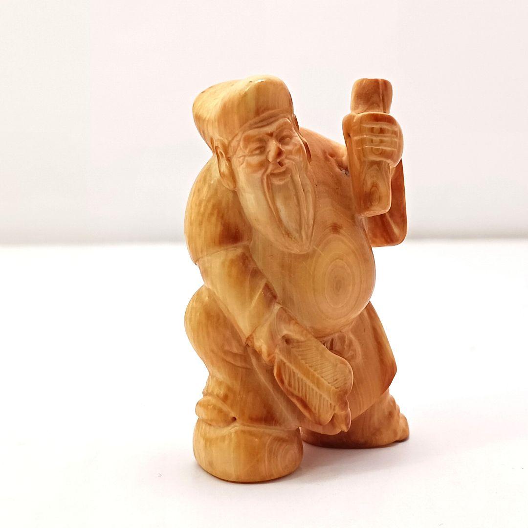 Y626-10 最終値下 高級彫刻 七福神 極上細工 根付　置物 総重量188g