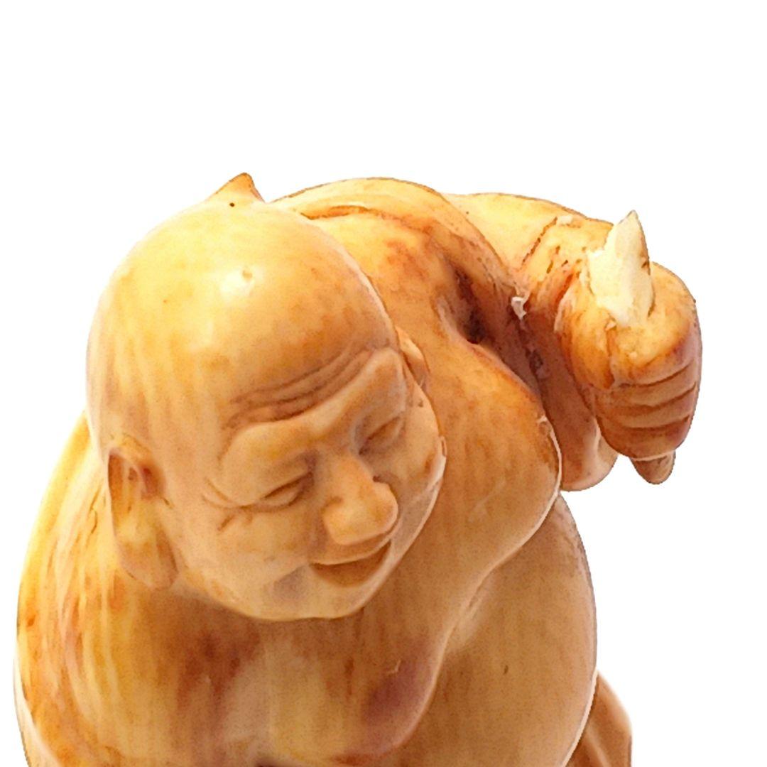 Y626-10 最終値下 高級彫刻 七福神 極上細工 根付　置物 総重量188g