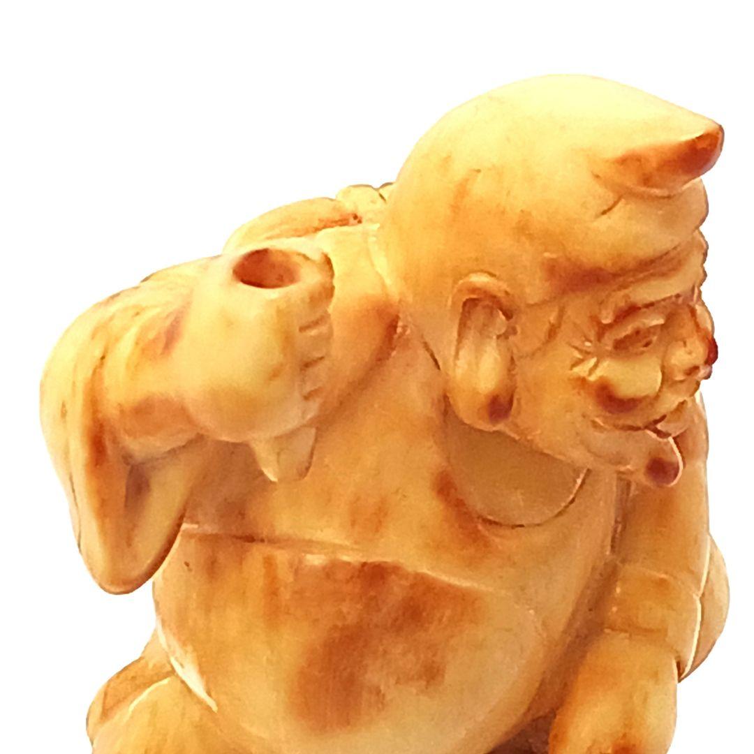 Y626-10 最終値下 高級彫刻 七福神 極上細工 根付　置物 総重量188g