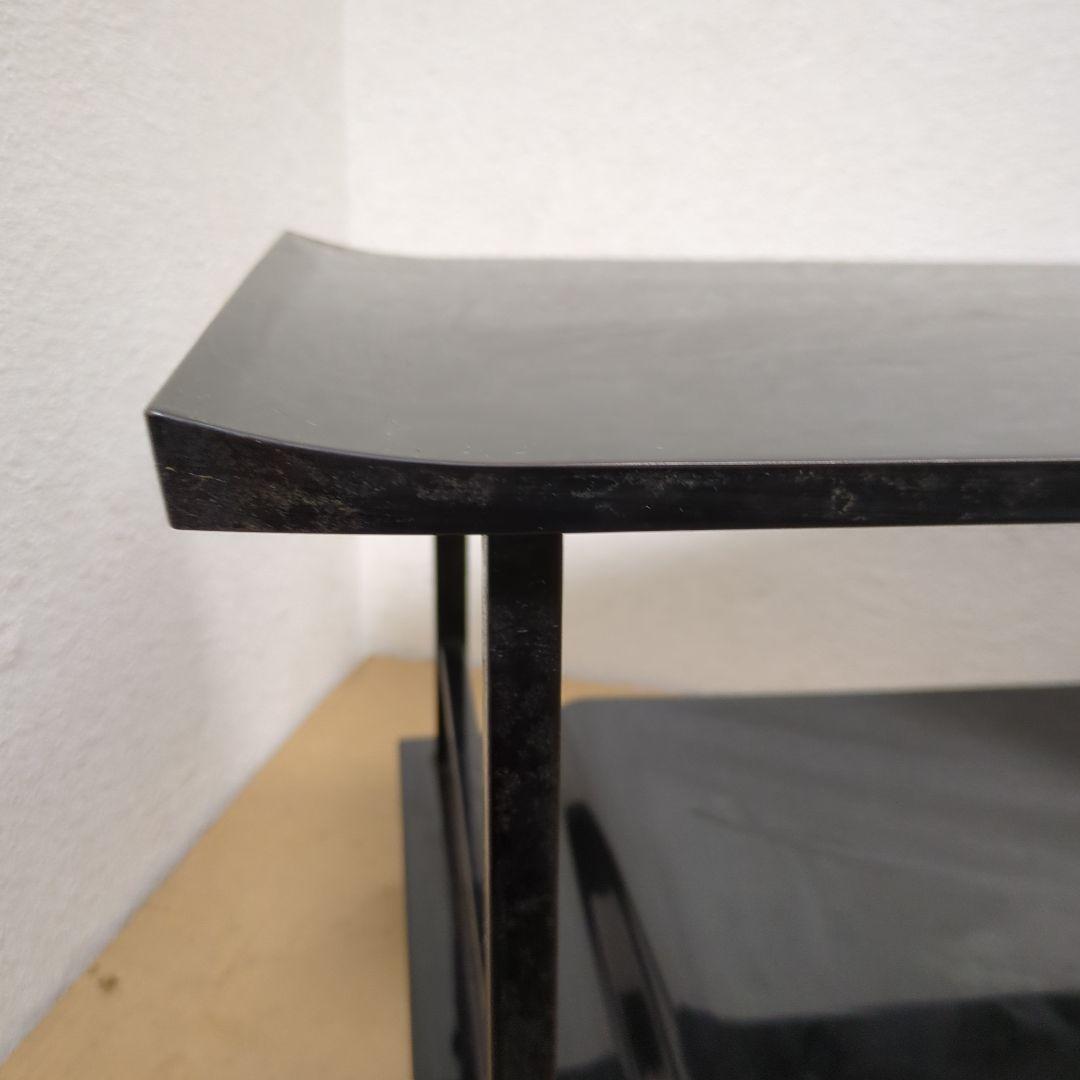 ボス　骨董　飾り台　木製　漆器　真塗　台　二段
