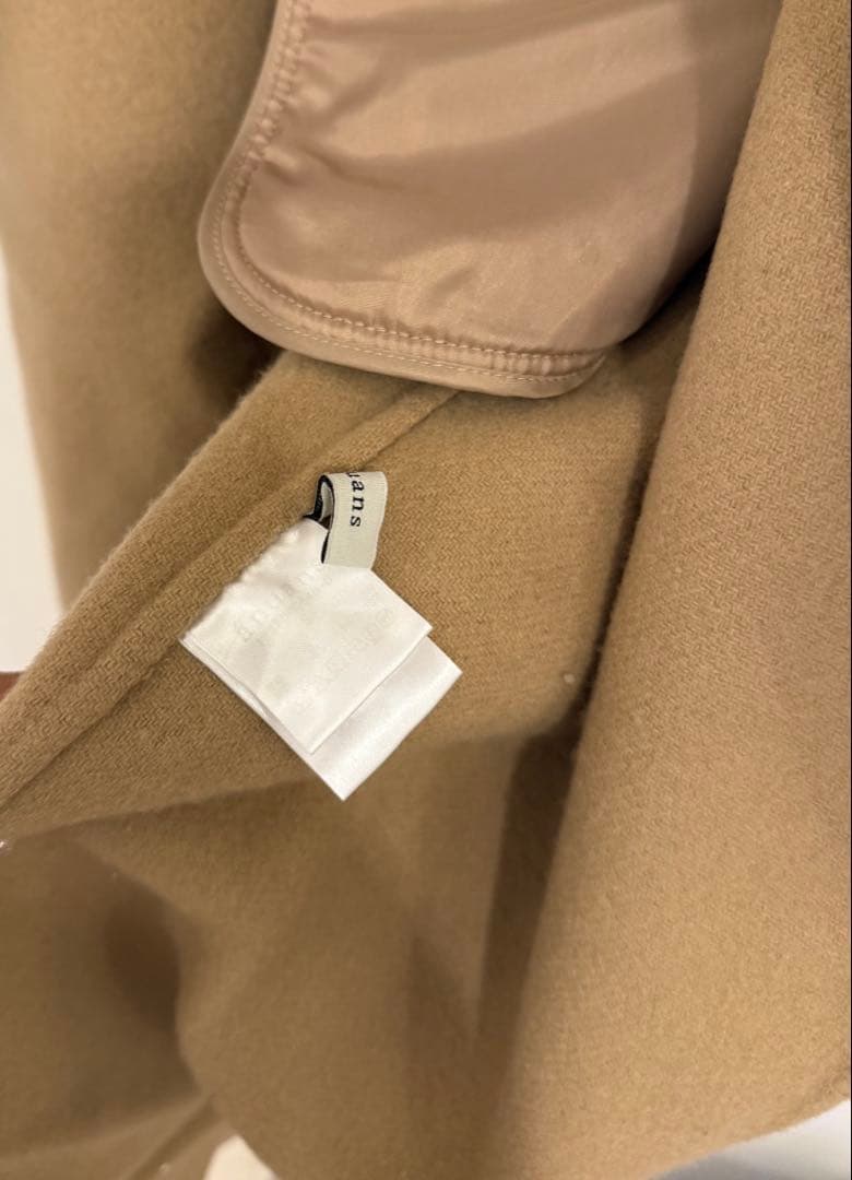 美品　anuans ビッグカラーリバーコート　キャメル Sサイズ