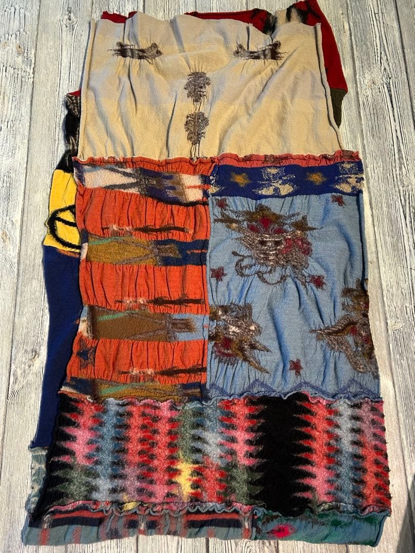 KAPITAL KOUNTRY 縮絨ウール パッチワーク マフラー ストール