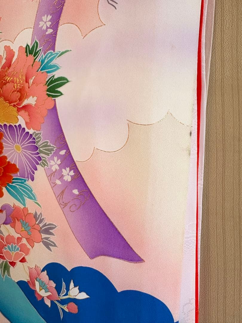 お宮参り 掛け着 正絹 のしめ 初着 青 白 ヴィンテージ M2508232