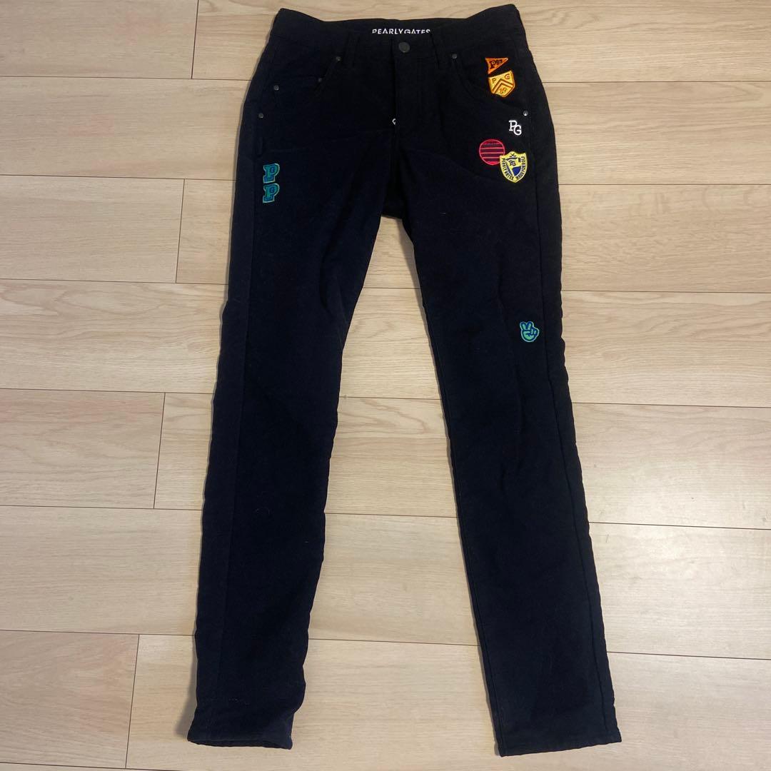 【ほぼ新品】PG 刺繍パッチ付き黒スキニーパンツ
