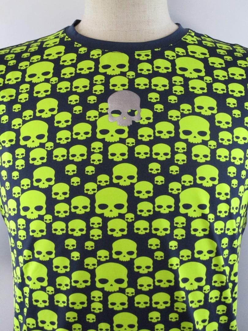 【ハイドロゲン・テニス】マルチアイコン・テックＴシャツ★S★ネイビー×イエロー