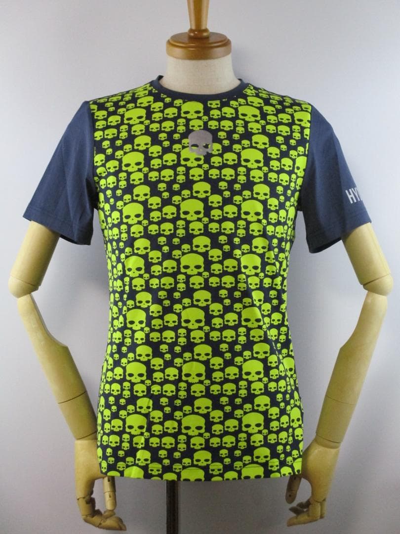 【ハイドロゲン・テニス】マルチアイコン・テックＴシャツ★S★ネイビー×イエロー