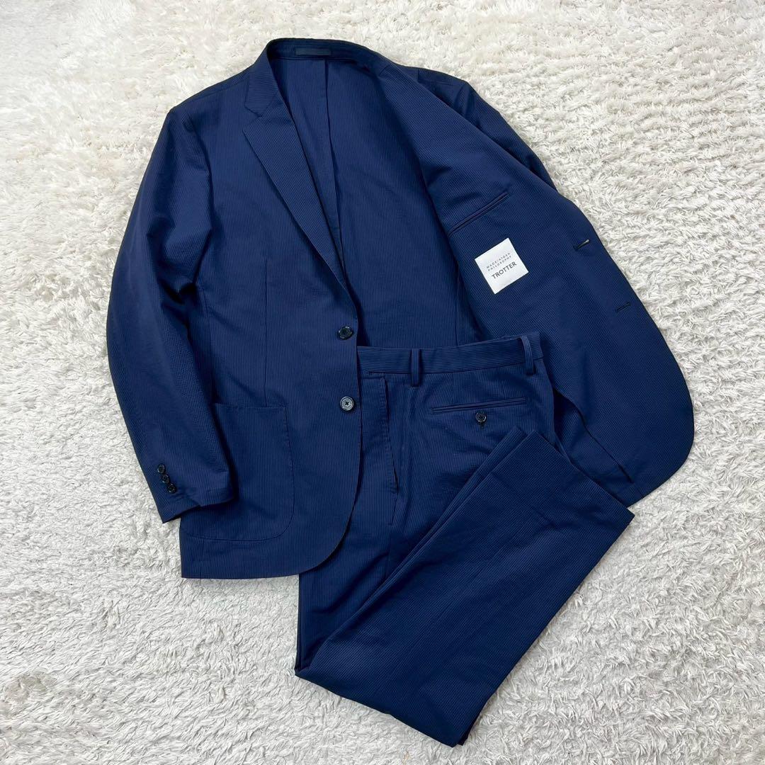 極美品✨マッキントッシュ トロッター セットアップ ネイビー シアサッカー L位