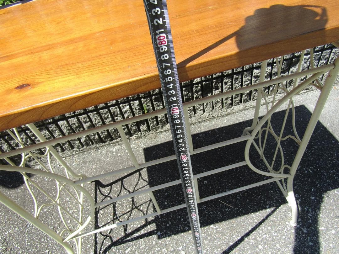 レトロ、アンティーク　アイアンテーブル　作業デスク