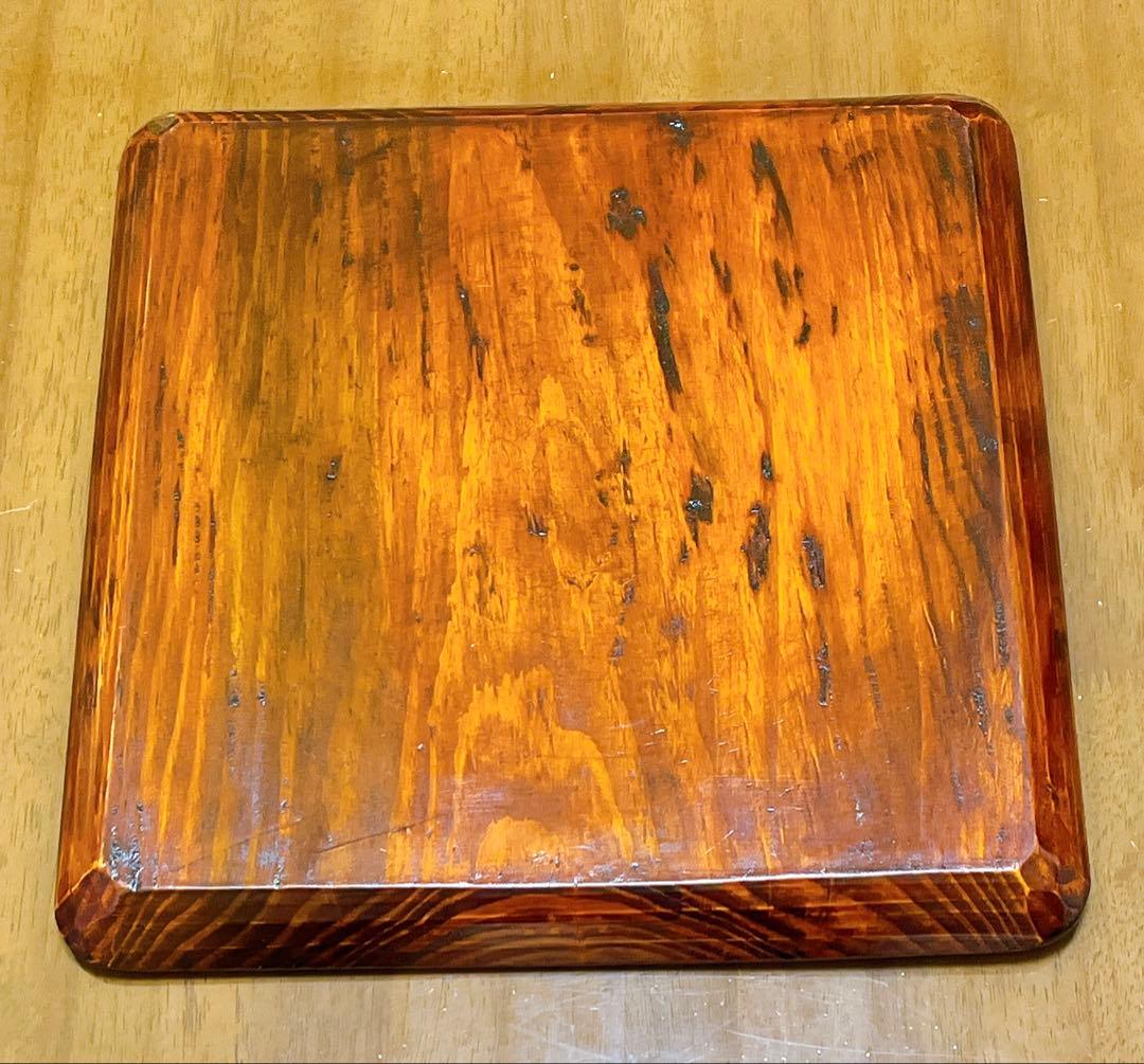 時代物 お膳 讃岐彫り 正方形 お盆 アンティーク 漆器 トレー 木彫り ３枚組