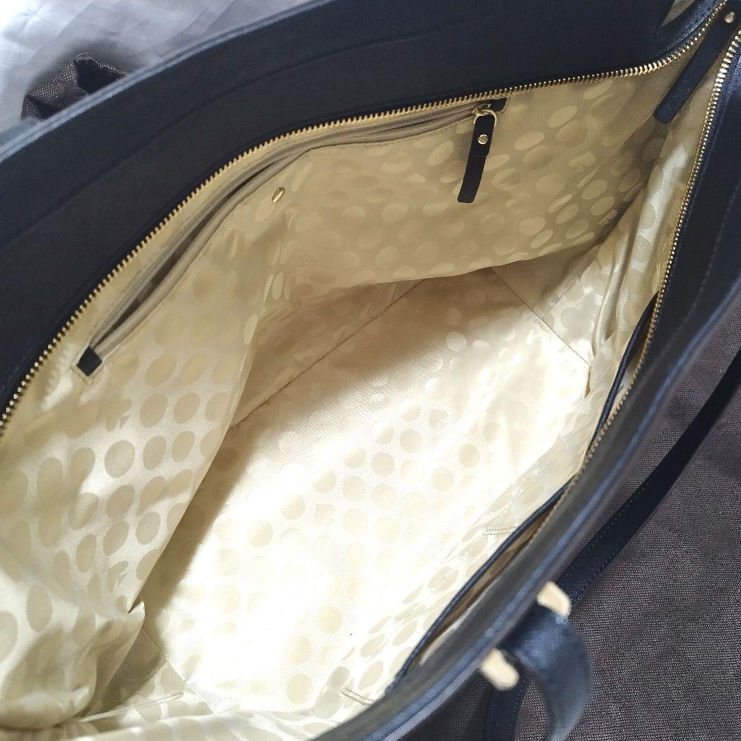 【美品】ケイトスペード　トートバッグ　サフィアーノレザー　ブラック　不織布付