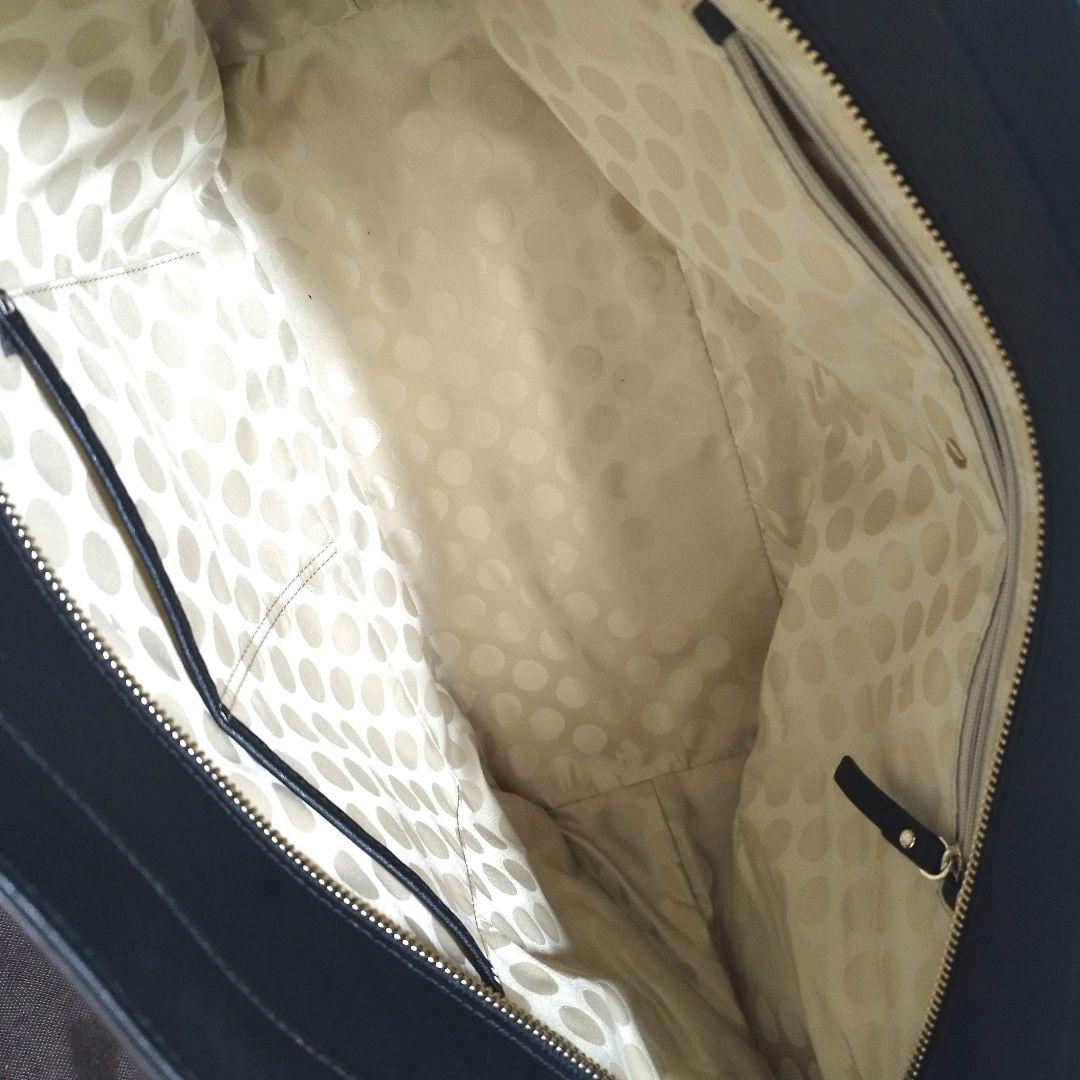 【美品】ケイトスペード　トートバッグ　サフィアーノレザー　ブラック　不織布付