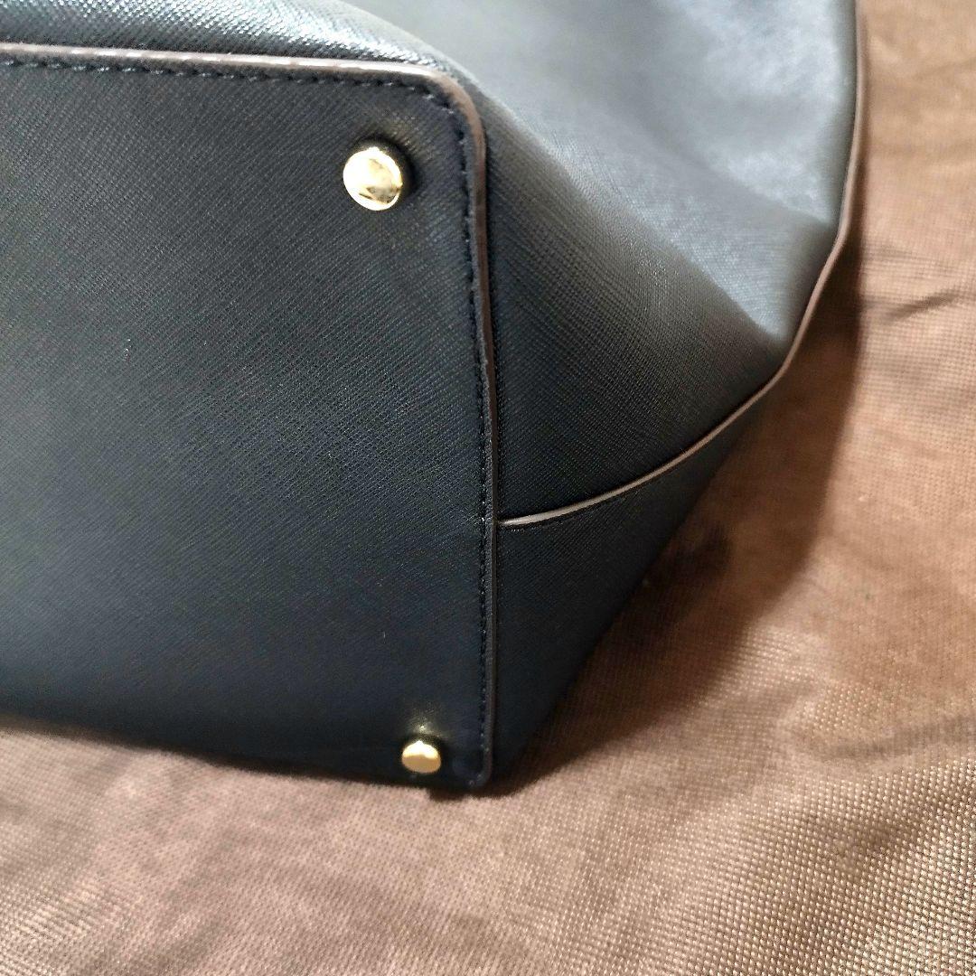 【美品】ケイトスペード　トートバッグ　サフィアーノレザー　ブラック　不織布付