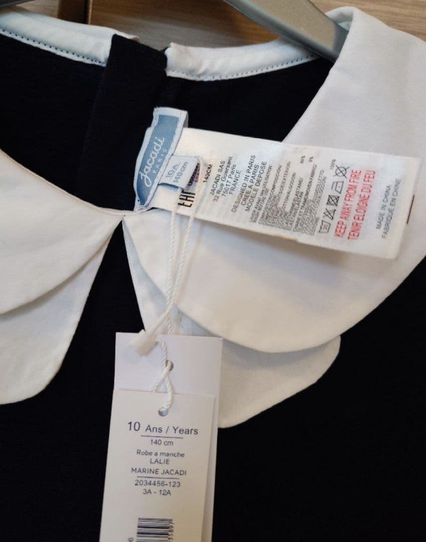 jacadi ジャカディ リボン襟ワンピース フォーマル