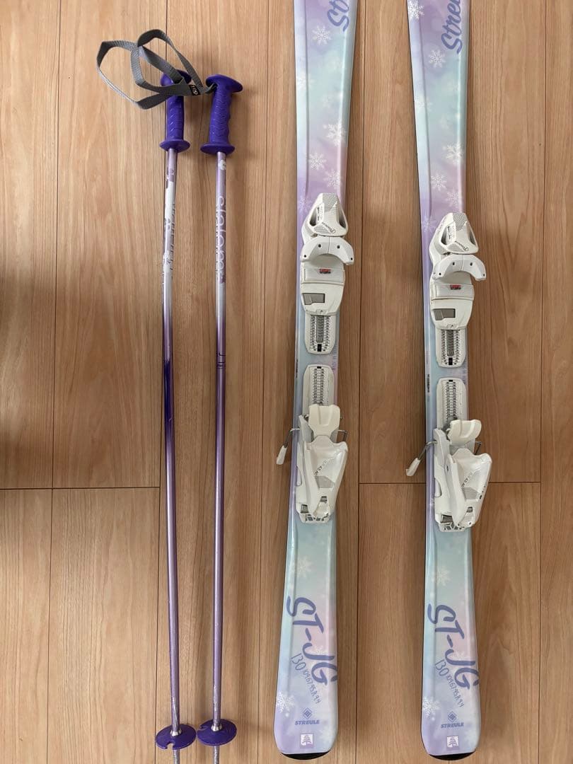 STREULE スノースポーツ用スキーとポールセット 130