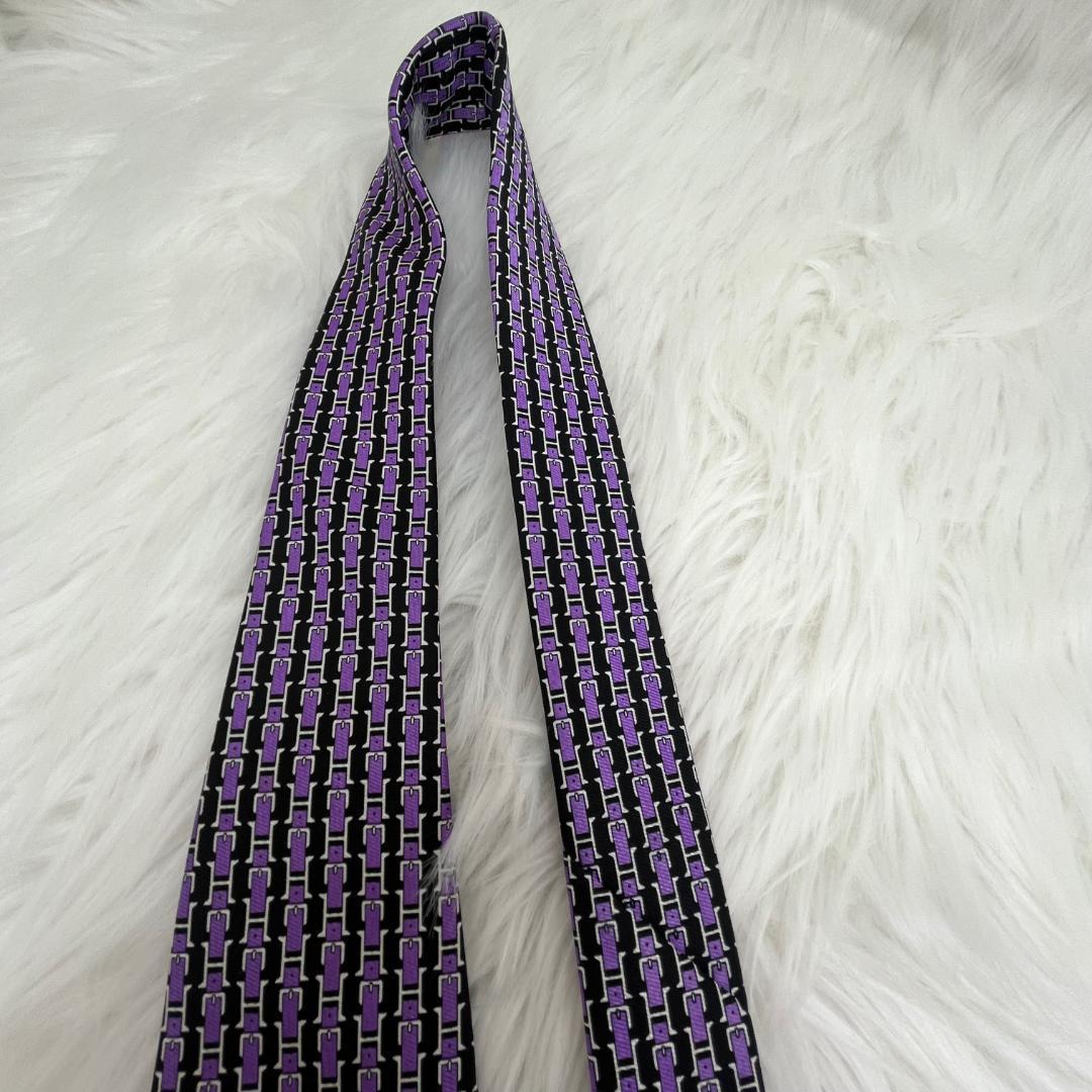 エルメスネクタイ　新品未使用品✨HERMES シルク100％　パープル