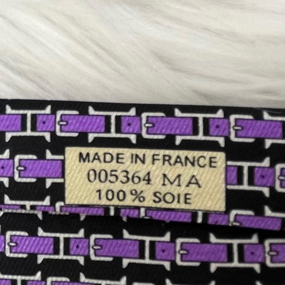 エルメスネクタイ　新品未使用品✨HERMES シルク100％　パープル