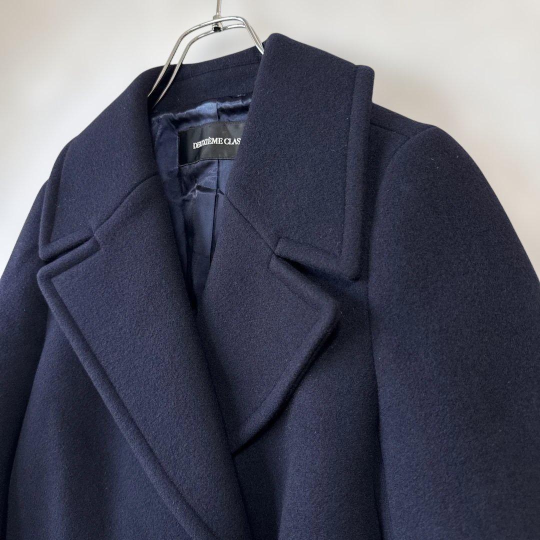 ドゥーズィエムクラス ピーコート P ウールコート ダブルブレスト ネイビー
