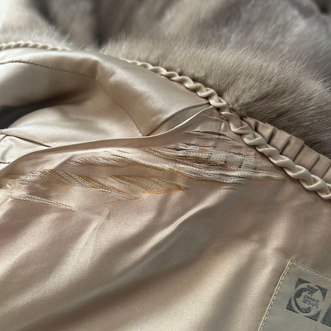 d*2様 EMBA サファイアミンク 毛皮コート グレー 裏地ダメージ 13号