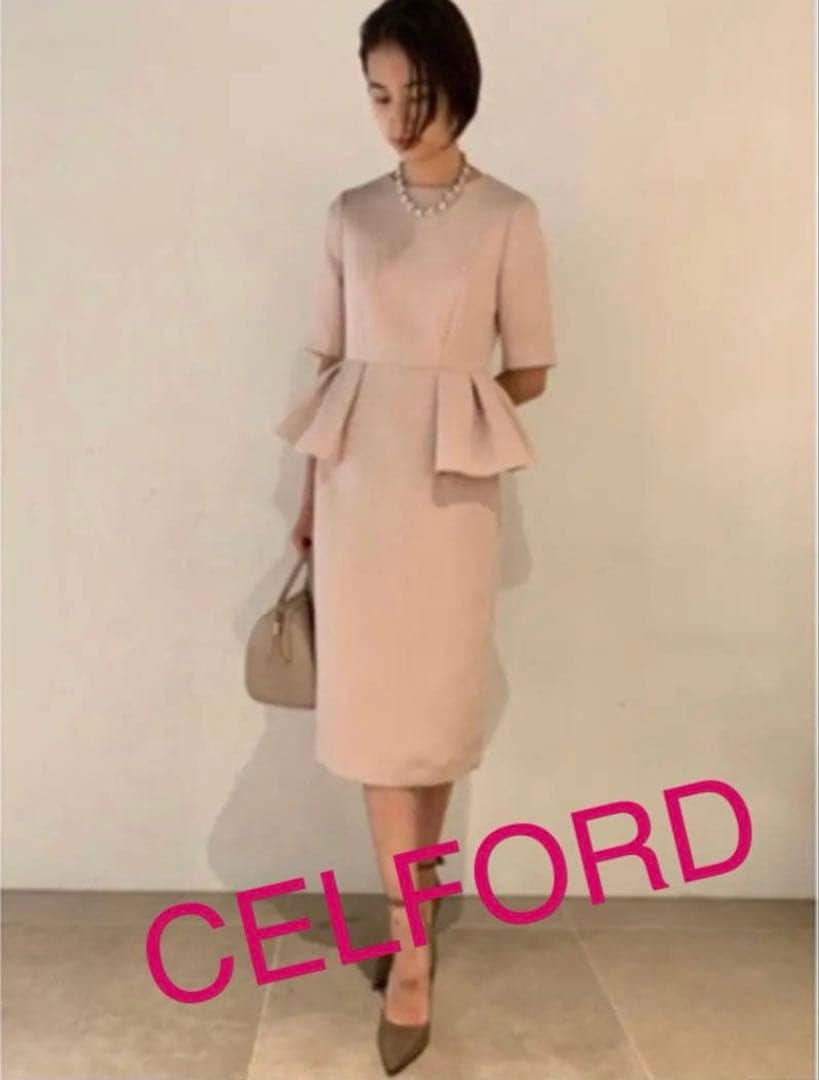 セルフォード♡ペプラムワンピース♡暗めのネイビー♡34