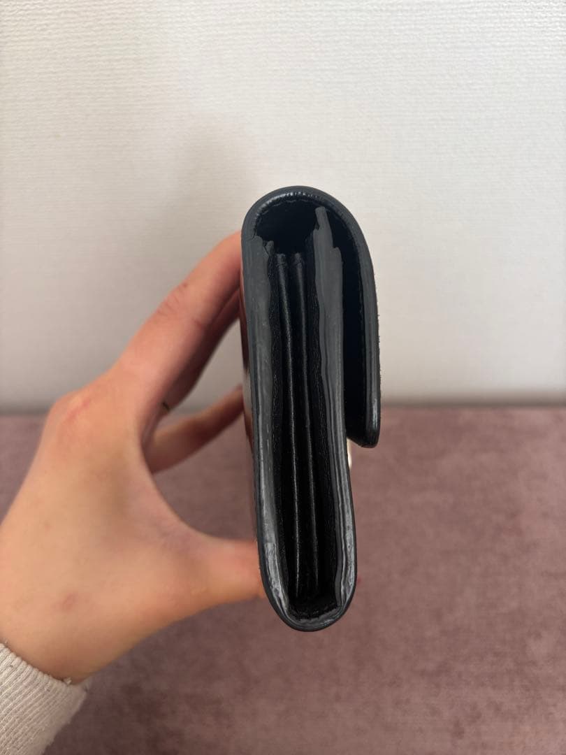 GUCCI ブラック エナメル 長財布