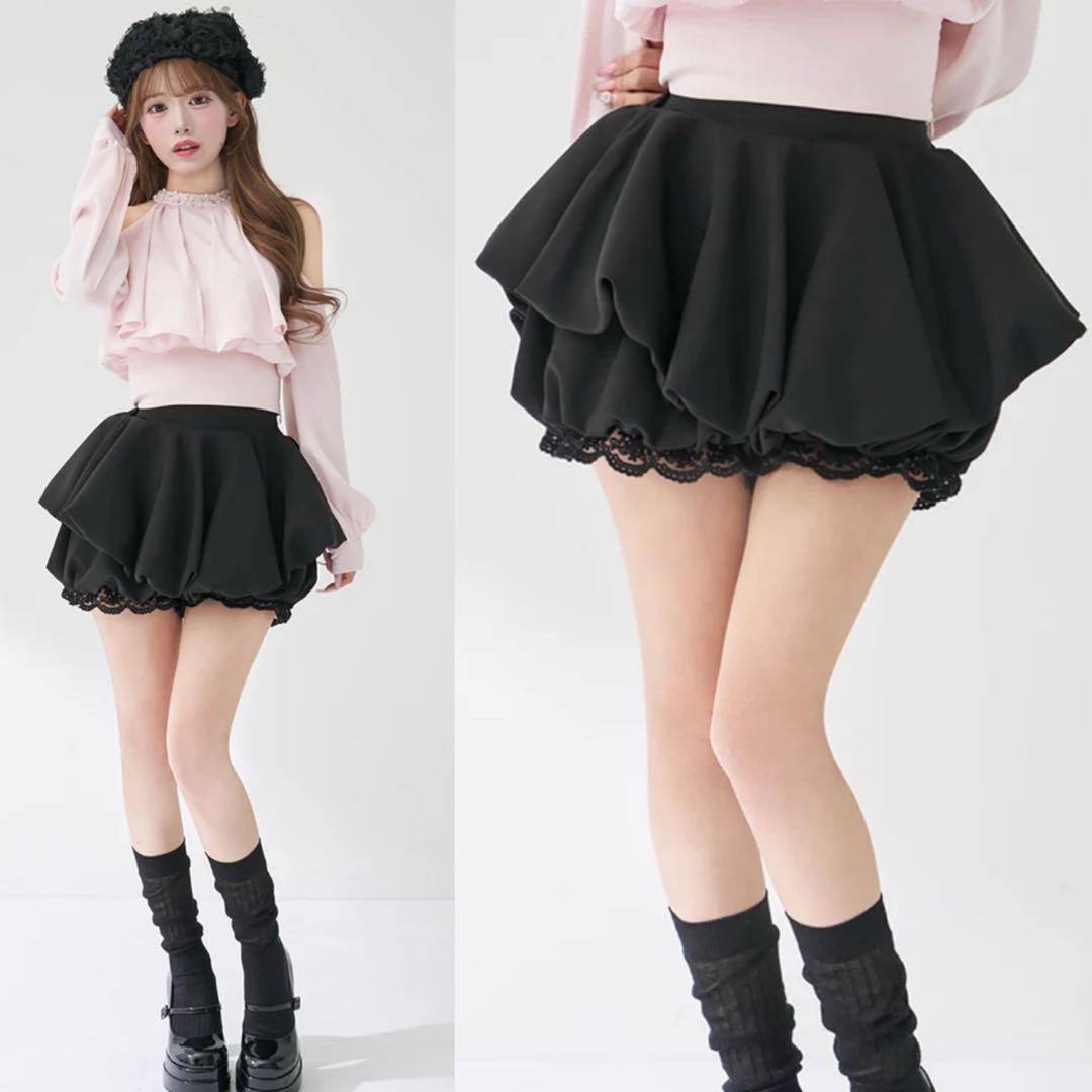 ボリュームバルーンミニスカート　ブラック　即日完売品　ダーリッチ　Darich