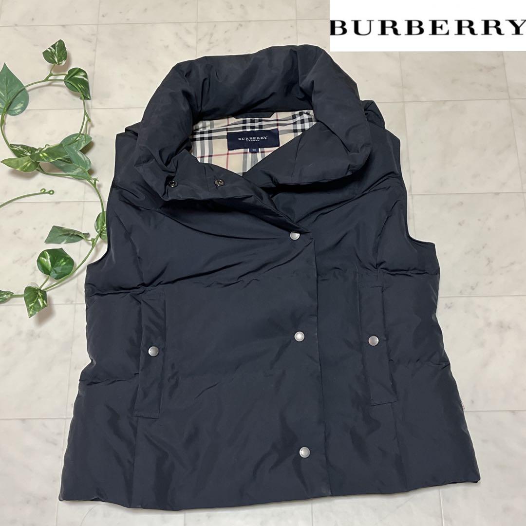 ⭐️BURBERRY LONDON⭐️フード付きダウンベスト ブラックノバチェック