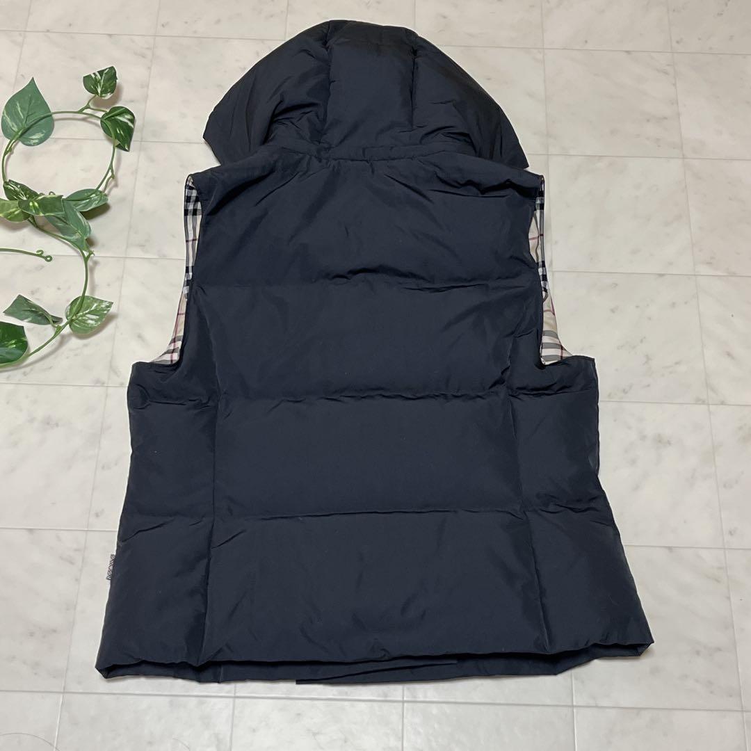 ⭐️BURBERRY LONDON⭐️フード付きダウンベスト ブラックノバチェック